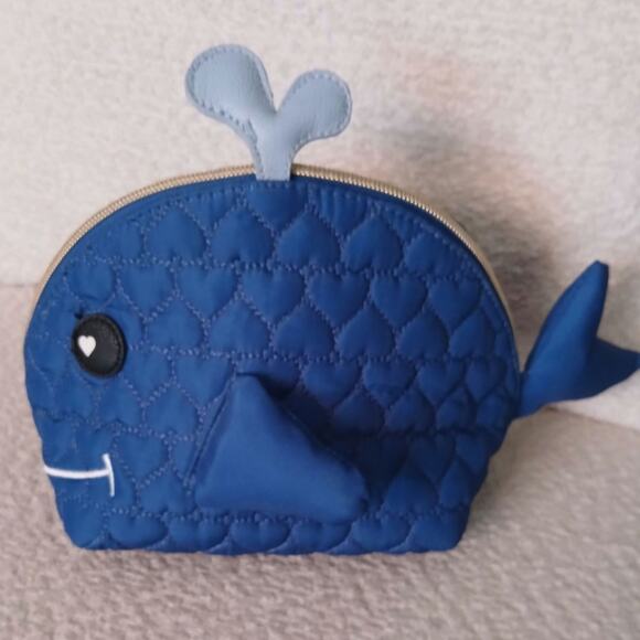 Betsey Johnson Whale Cosmetic Bag • Excellent Condition, Fun Print, New-Like - Picture 1 of 4